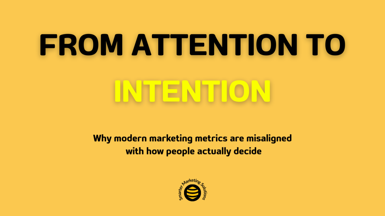 Yellow typographic cover reading From Attention to Intention.
