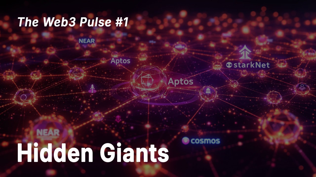 The Web3 Pulse issue 1 cover connecting the NEAR, Aptos, Starknet, and Cosmos ecosystems.